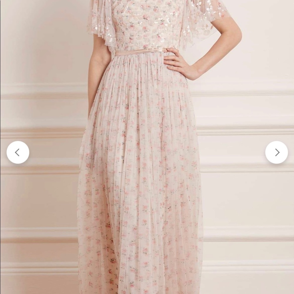 Needle & Thread Bijou Rose Sequin Bodice Maxi Dress